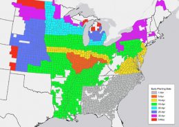 Image 1. County level map of RMA early plant dates for soybean.